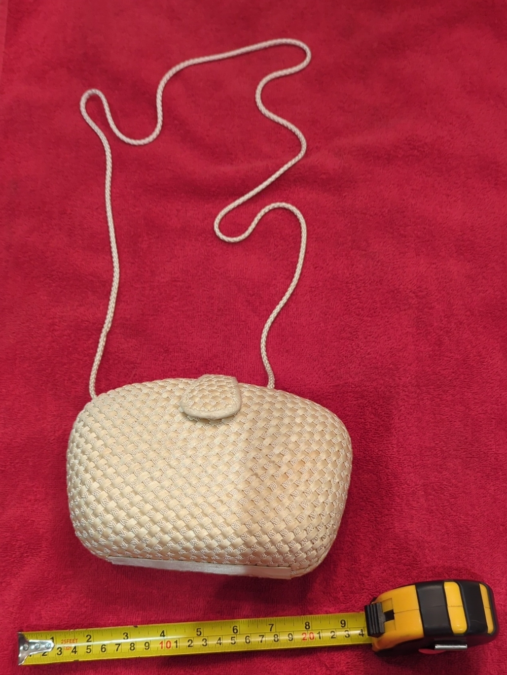Woven Beige Mini Crossbody – Boho Rope Strap